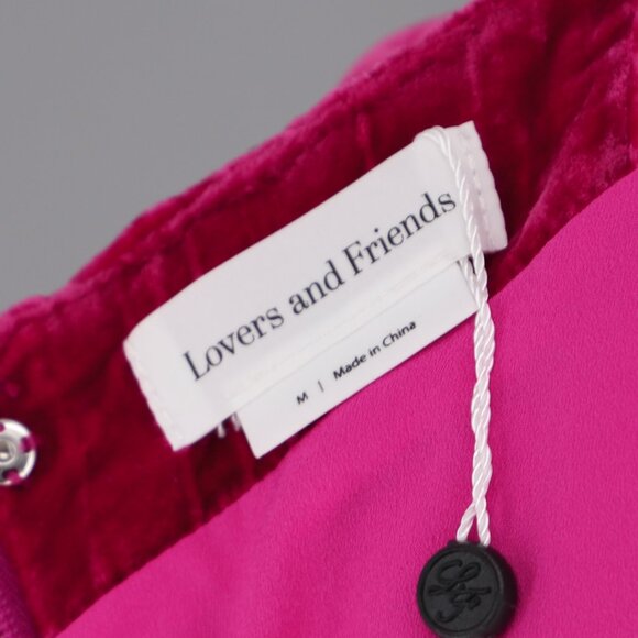 NWT LOVERS & FRIENDS Kimora Crushed Velvet Mini Dress Magenta Pink Size M - Picture 8 of 10